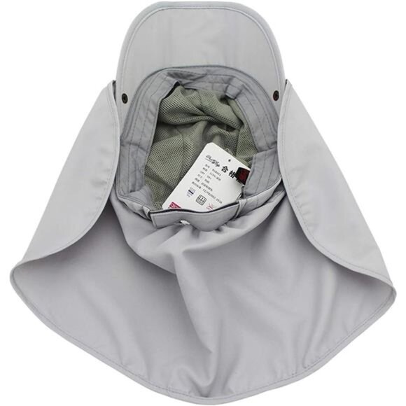 Men Women Safari Fishing Sun Cap with Removable Neck Flap Quick Dry Hats - Picture 5 of 7